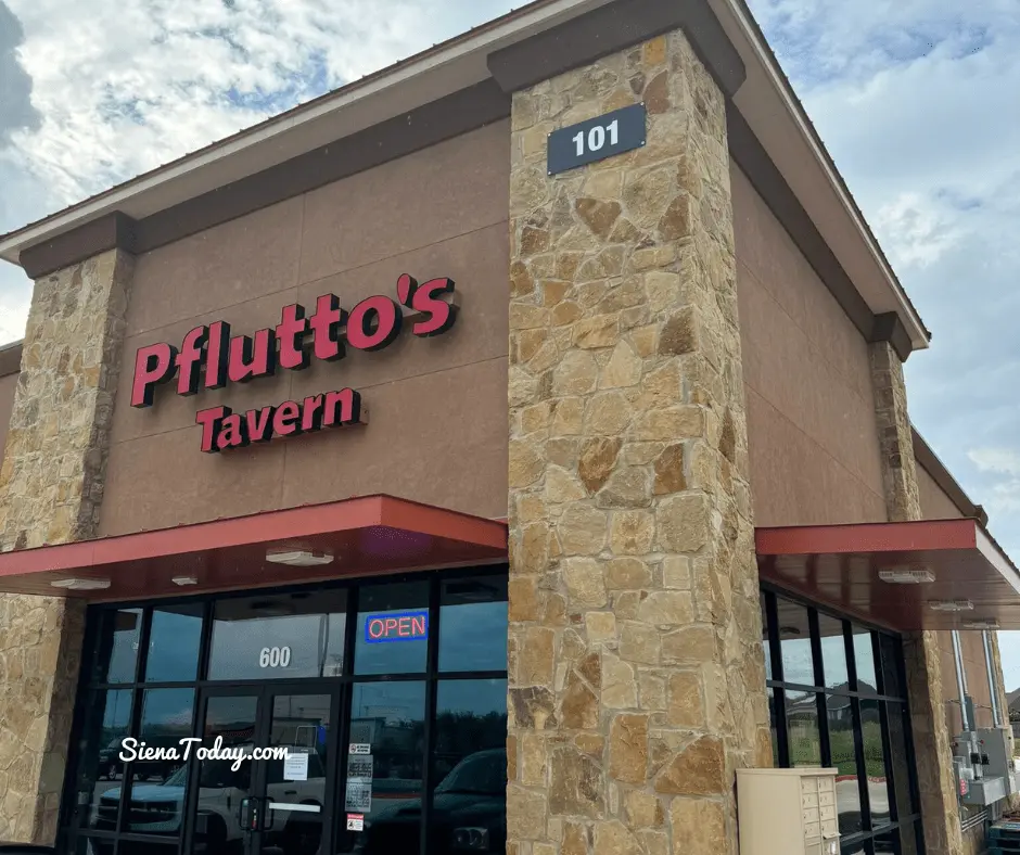 The Pflutto's Tavern storefront in Hutto